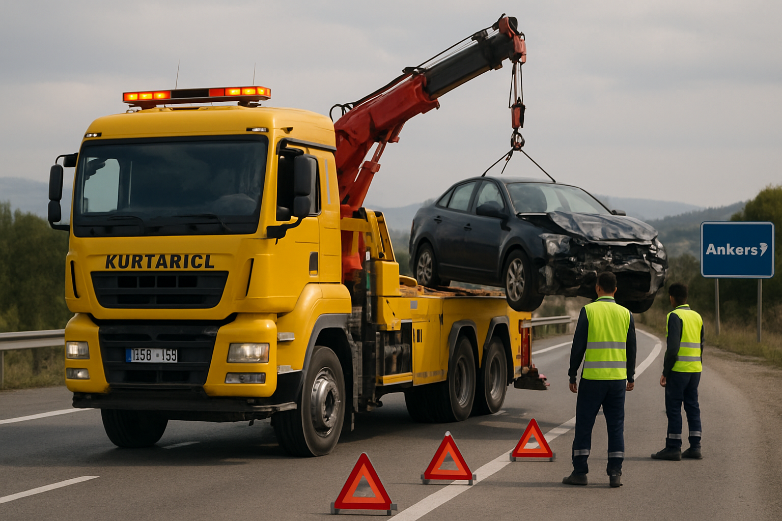 Kaza sonrası oto kurtarma flatbed rotator