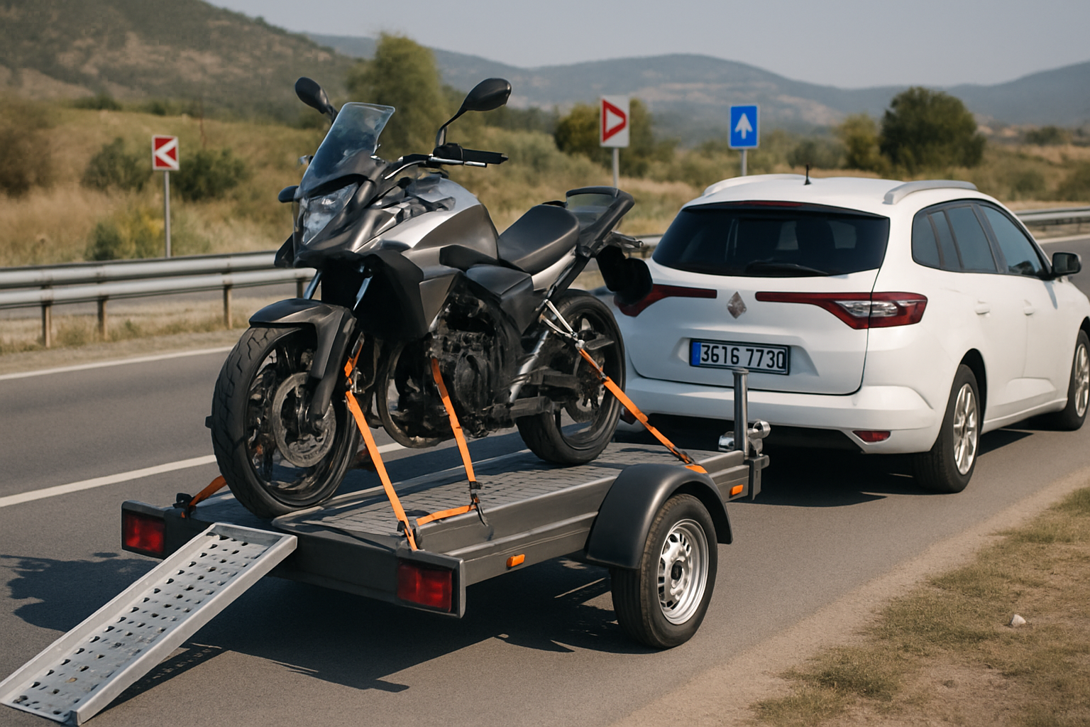 Motosiklet Çekicisi — özel kayışlı motosiklet römorku
